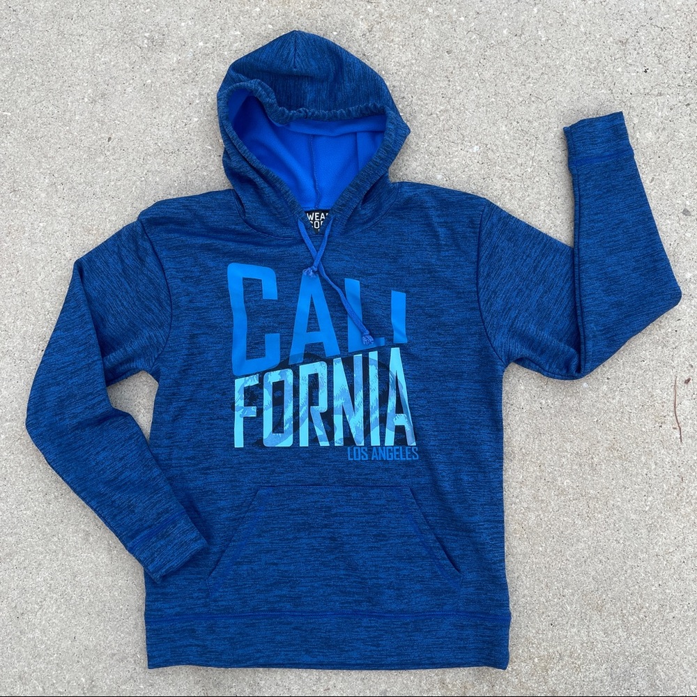 California Blue Hoodie Pullover Medium Los Angeles WEAR CODE Y2K Vintage
